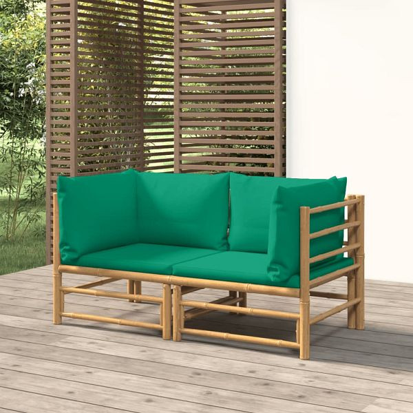vidaXL Garten-Ecksofas mit Grnen Kissen 2 Stck Bambus 3155150 gnstig  versandkostenfrei online kaufen: groe Auswahl gnstige Preise |  PROFISHOP.de