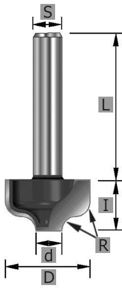 Edessö Karnisnutenfräser HW, A: 12,7, R: 2, B: 9,5, C: 12, 105512712
