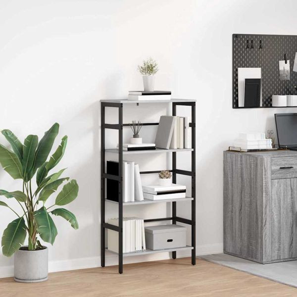 vidaXL Bücherregal Graues Sonoma 60 x 29,5 x 115 cm Holzwerkstoff, 883925