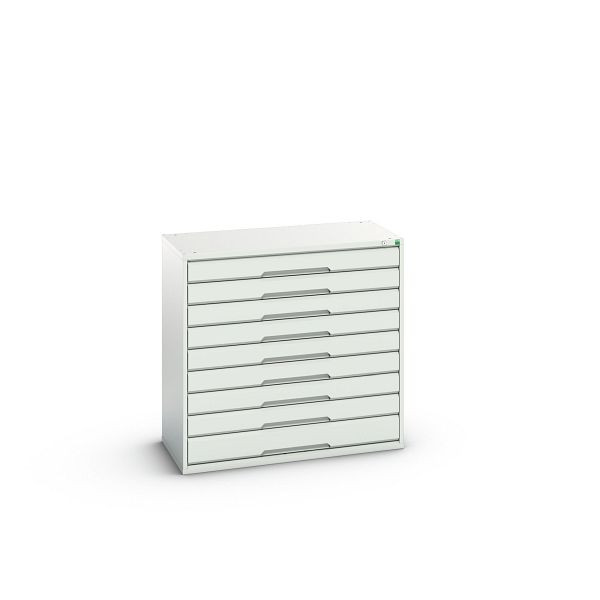 bott verso Schubladenschrank, mit 9 Schubladen, BxTxH: 1050 x 550 x 1000 mm, Lichtgrau / Lichtgrau, 16925257.16