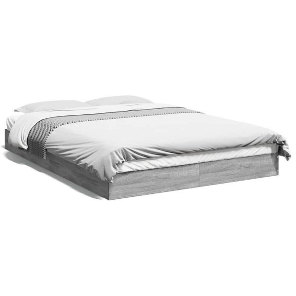 vidaXL Bettgestell Grau Sonoma 140x200 cm Holzwerkstoff, 842026
