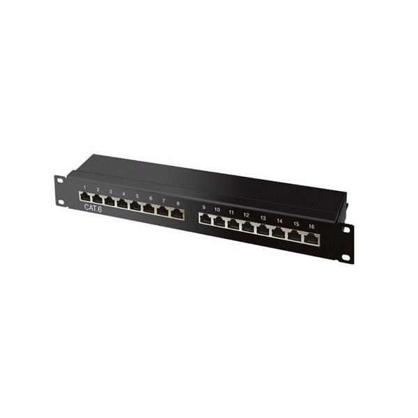 S-Conn cat 6 19" 1HE-Patchpanel, 16 Port, 75064