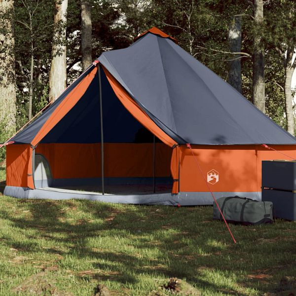 vidaXL Tipi-Familienzelt 6 Personen Grau und Orange Wasserdicht, 94587