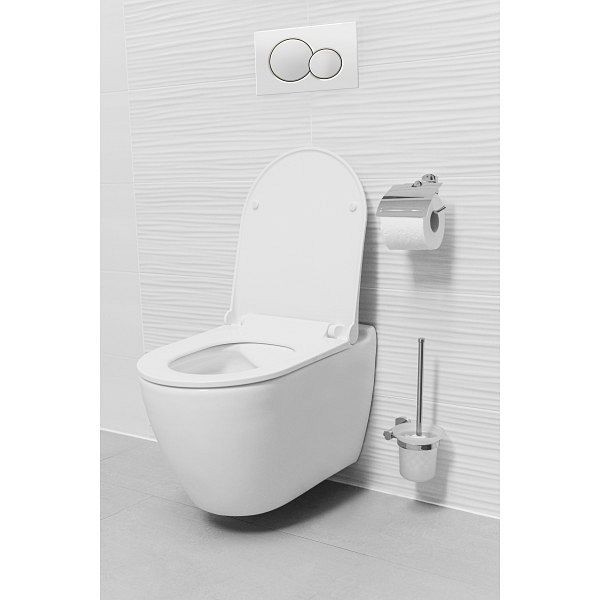 Sanotechnik UNO Wand-WC, spülrandlos, weiß glanz mit WC-Sitz SoftClose, GU100