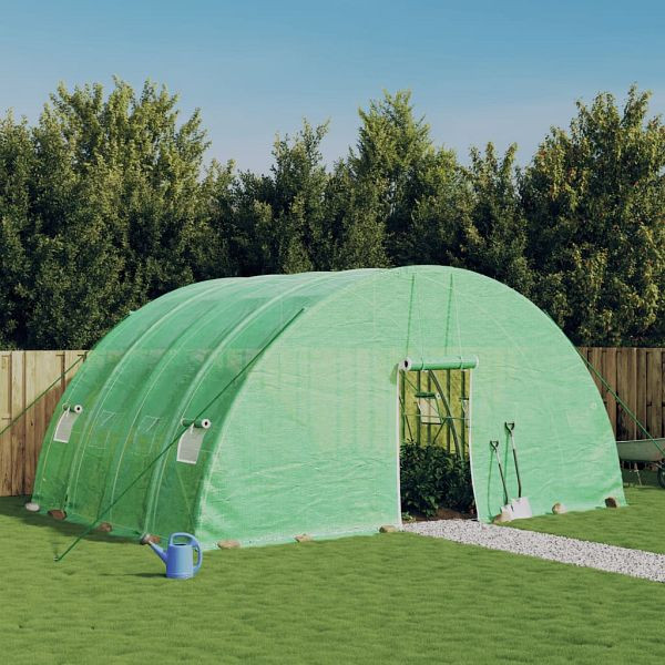 vidaXL Gewächshaus mit Stahlrahmen Grün 24 m² 6x4x2,85 m, 3188105