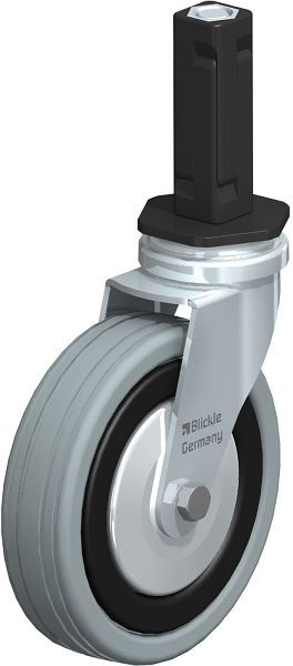 Blickle LRA-VPA 100K-FA-EV02 Apparate-Lenkrolle mit Expander, Vollgummi, Grau, 856345