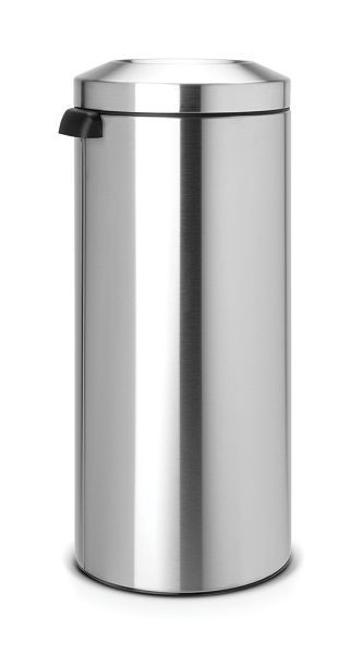Brabantia Papierkorb 'Le Tube' 30 Liter mit Zinkeinsatz (hoher Deckelring) Matt silber, 378621