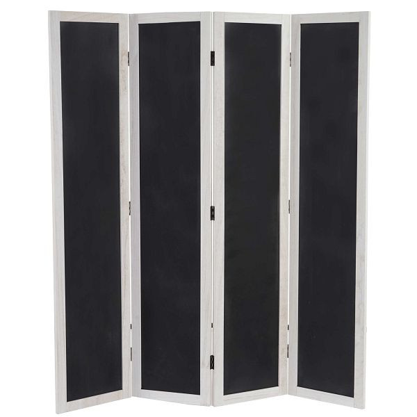 Mendler Paravent Tafel, Raumteiler Trennwand Sichtschutz, Tafelfunktion, 155x137cm, 45823