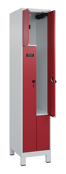 C+P Z-Spind Evolo PLUS, Füße, 2 Fächer, 1950x400x500mm, 7035/3003, Drehriegel, 049013-122 S10009