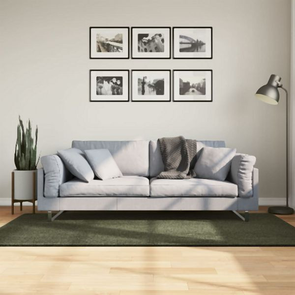 vidaXL Teppich HUARTE Kurzflor Weich und Waschbar Waldgrün 100x200 cm, 375093