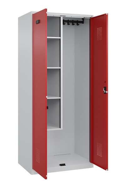 C+P Putzmittel-Spind Evolo PLUS, 2 Abteile, 1850x800x500mm, 7035/3000, Zylinderschloss, 049100-02 S10030