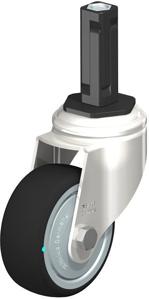 Blickle LKRXA-PATH 80KD-11-FK-EXV12 Edelstahl-Apparate-Lenkrolle mit Expander, Thermoplastisches Polyurethan, Grau, 853421