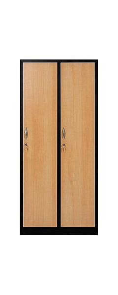 Mades Garderobenschrank 2-türig schwarz/Buche Dekor, SD1077321sbuA