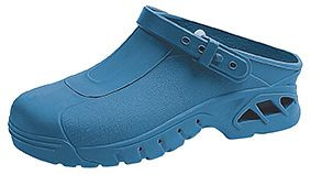 ABEBA Berufsschuhe autoklavierbare Clogs Clog blau, Fersenriemen klappbar, verstellbar, Autoklavierbares Spezialmaterial, 9610-41