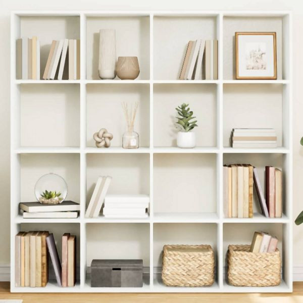 vidaXL Bücherregal Weiß 137,5x29x137,5 cm Holzwerkstoff, 3310289