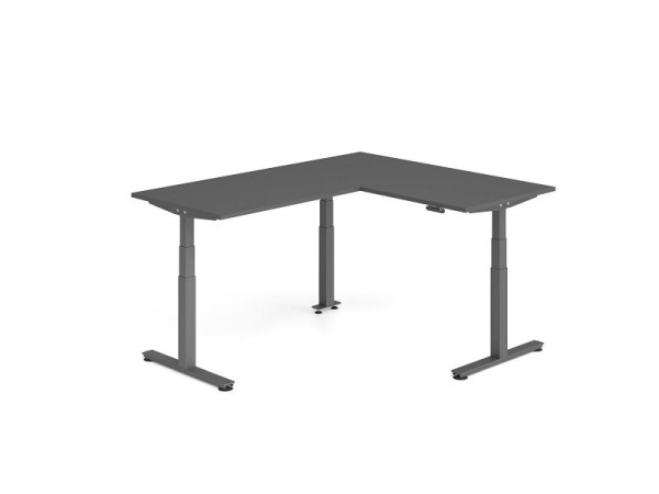 Hammerbacher Sitz-Steh-Winkeltisch 200x160cm Graphit/Graphit, VXDSMW1612/G/G