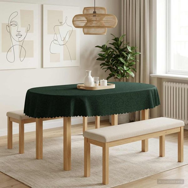 vidaXL Tischdecke 5 stk. Oval Dunkelgrün 95 x 220 cm, 42040515