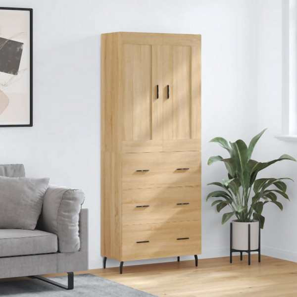 vidaXL Highboard Sonoma-Eiche 69,5x34x180 cm Holzwerkstoff, 3199764