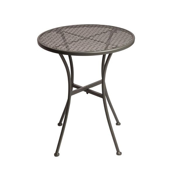 Bolero runder Bistrotisch in schlankem Design Stahl grau 60cm, GG703