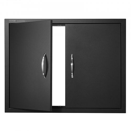 VEVOR Grill-Zugangstür, 788 x 610 x 46 mm, Doppelt, Flächenbündig Montierte Kaltplattentür, Vertikale Wandtür mit Griffen, SMMBSCJMHS31CL51JV0