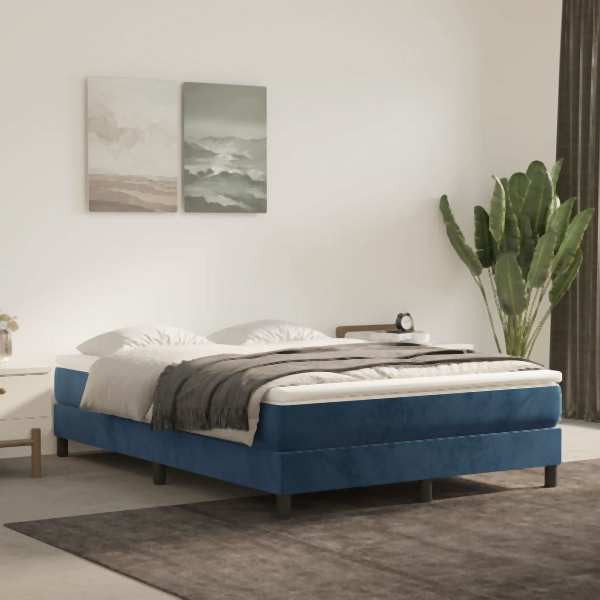 vidaXL Taschenfederkernmatratze Dunkelblau 140x200x20 cm Samt, 347812