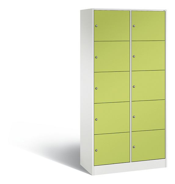 C+P Schließfachschrank Serie 8070, H1950xB900xT480 mm, Weiß/Viridingrün, 82700-20 S10438