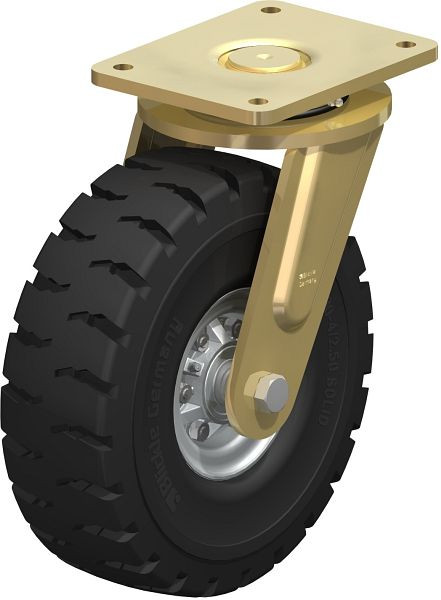 Blickle LS-VLE 312K Stahlgeschweißte Schwerlast-Lenkrolle, schwere Drehkranz-Ausführung, Super-Elastik-Vollgummi, Schwarz, 839215