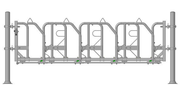 Patura Schwedenfressgitter modular Bullen Montagelänge 2,91 m, 3 Fressplätze, 334210