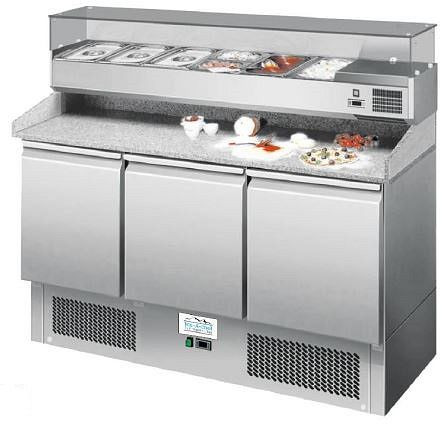 Ice-A-cool 3-türiger Pizzatisch mit Granitplatte, ICE3852GR