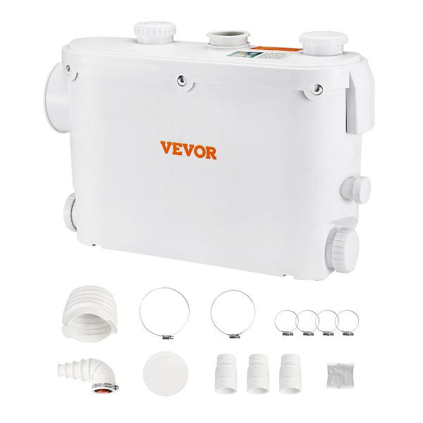 VEVOR Abwasser Hebeanlage 500W Fäkalienhebeanlage 8m Förderhöhe Abwasserpumpe 6600L/h, MTJZ500W8MWC3PI5XV2