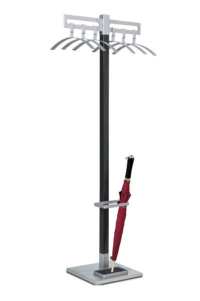 Kerkmann Standgarderobe Montana, B 550 x T 370 x H 1700 mm, schwarz/alusilber, 30655014