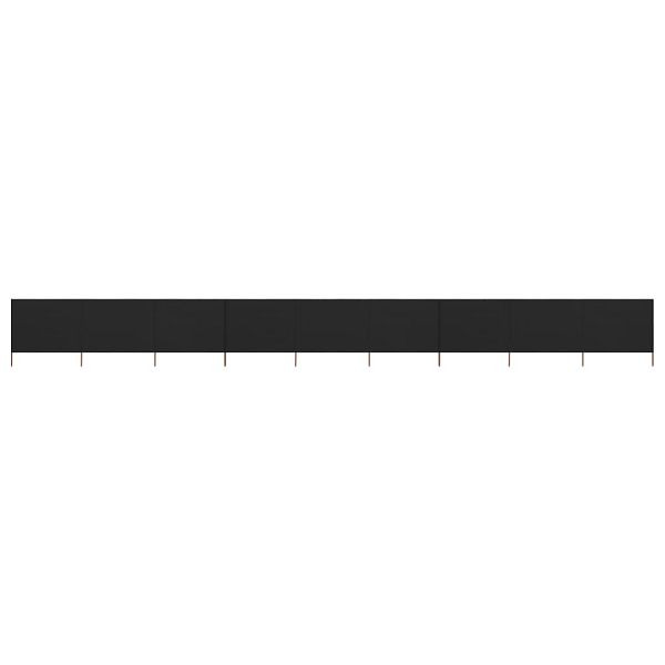 vidaXL 9-teiliges Windschutzgewebe 1200 x 160 cm Schwarz, 47202