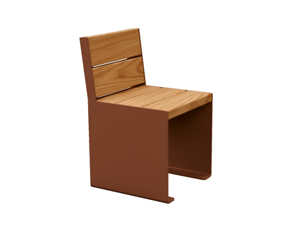Procity Stuhl Kube. Mit Rückenlehne, Stahl & Holz, helle Eiche/Rost Korken Effekt, 306394.S025.CHEC