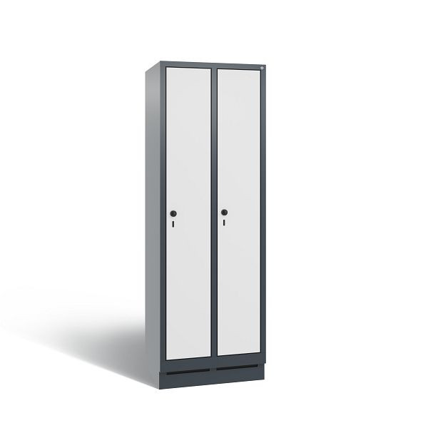 C+P Spind Evolo, 2 Abteile, H1800xB610xT500 mm, Anthrazit/MDF Weiß, 48020-20 S11012