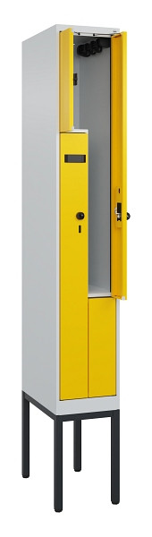 C+P Z-Spind Evolo PLUS, Gestell, 2 Fächer, 2120x300x500mm, 7035/1023, Drehriegel, 0490337-102 S10003