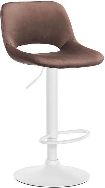 CLP Barhocker Camden Samt weiß, braun, 324174, 4255716321048