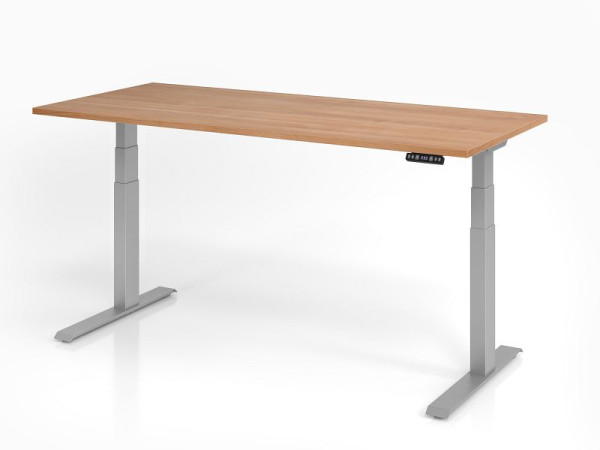 Hammerbacher Schreibtisch XDKB19, 180 x 80 cm, Platte: Nussbaum, 25 mm dick, ABS-Dickkante, Rechteckform, VXDKB19/N/S