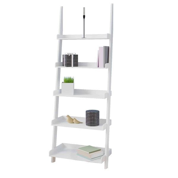 casaria Leiterregal Treppenregal Weiß 180x64x37cm, 106910