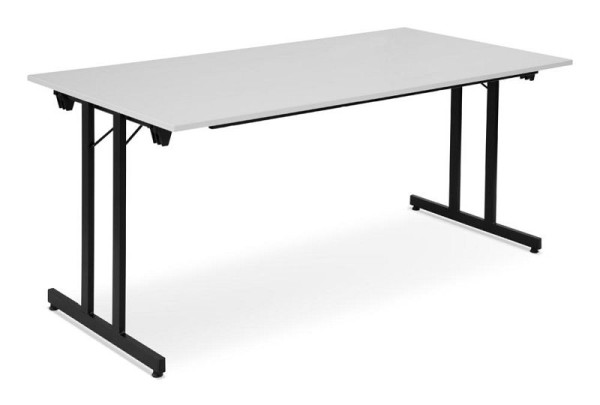 Deskin Klapptisch / Mehrzwecktisch, Platte Dekor Lichtgrau, Gestell Schwarz, B 1400 x T 800 x H 720 mm, 349490
