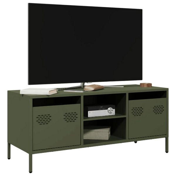 vidaXL TV-Schrank Olivgrün 101,5x39x43,5 cm Kaltgewalzter Stahl, 851302