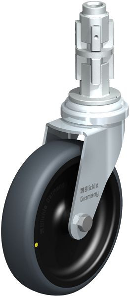 Blickle LRA-TPA 100G-ELS-E03 Apparate-Lenkrolle mit Expander, Thermoplastisches Gummi-Elastomer, Grau, 738824