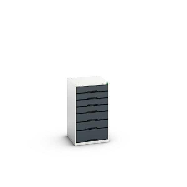 bott verso Schubladenschrank, mit 7 Schubladen, BxTxH: 525 x 550 x 900 mm, Lichtgrau / Anthrazitgrau, 16925029.19