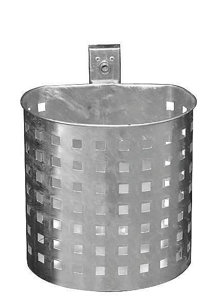 Renner Halbrund-Abfallbehälter ca. 20 L, gelocht, zur Wand- und Pfostenbefestigung, feuerverzinkt, 7057-02FV