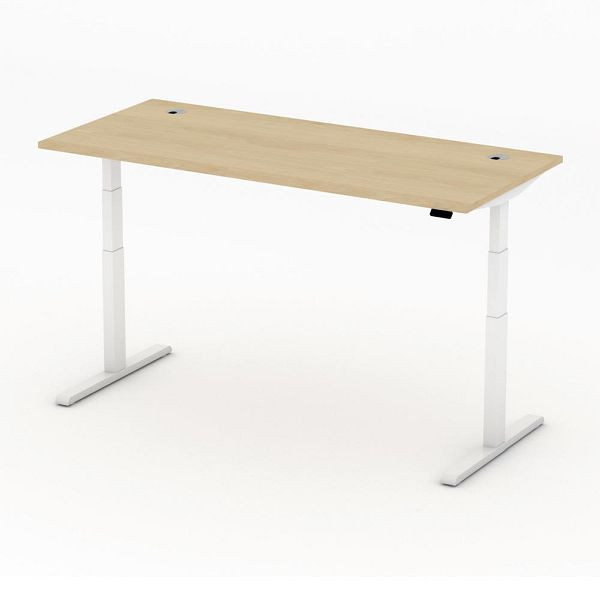 Deskin Höhenverstellbarer Schreibtisch PRO MULTI MODUL, Buchedekor, B 1800 x T 800 x H 640-1250mm, 360295