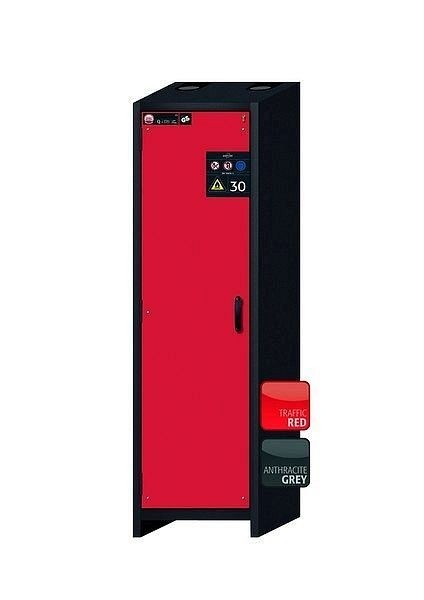 asecos Sicherheitsschrank Q-CLASSIC-30, Q30.195.056 in verkehrsrot RAL 3020 mit 4x Auszugswanne Standard (Edelstahl), 31002-066-30093