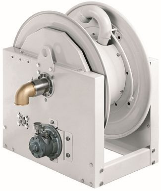 Ebinger Schlauchaufroller SM 700-P, Pneumatikmotor + Zahnradübersetzung, Max. 45m - 63mm AD/ 80m - 50mm AD, bis 20 bar, 6.500.130.690