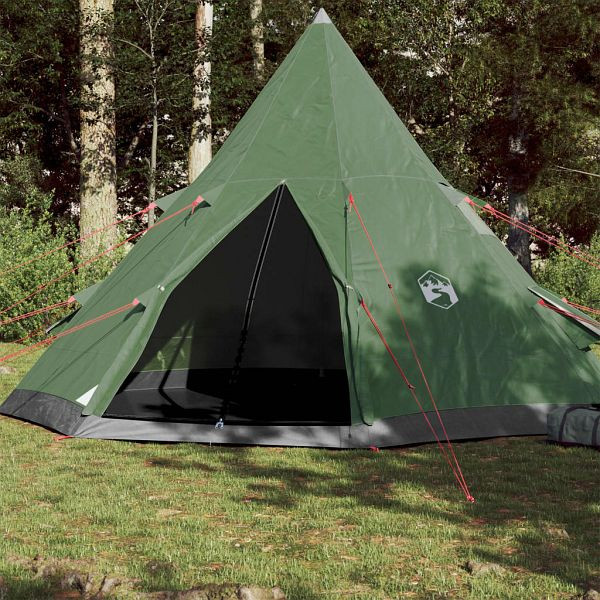 vidaXL Tipi-Campingzelt 4 Personen Grün Wasserdicht, 94380
