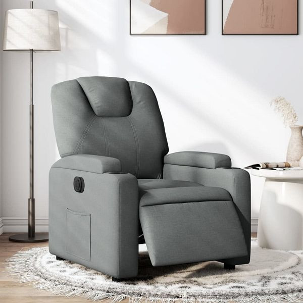 vidaXL Relaxsessel Elektrisch Dunkelgrau Stoff, 3204345