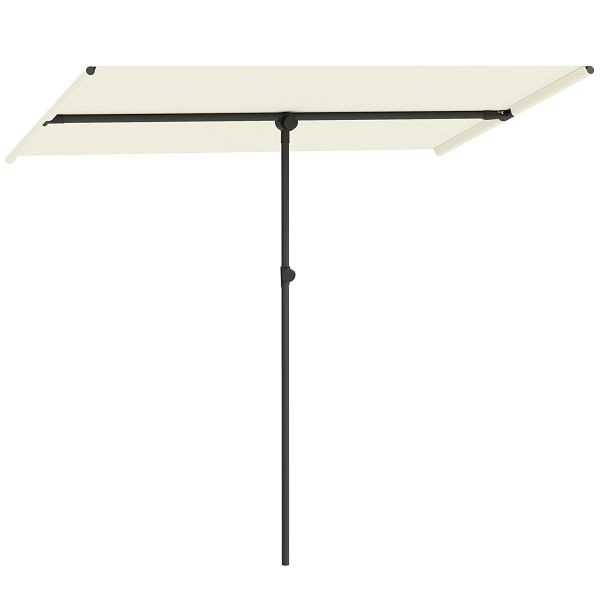 Outsunny Sonnenschirm 180 Grad drehbar Höhenverstellbar Gartenschirm mit Aluminium-Mast 150x205cm Beige, 84D-342V00BG