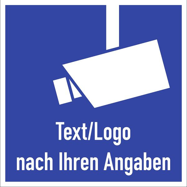 Moedel Video-Infozeichen - Text und/oder Logo nach Ihren Angaben, Folie, 60x60 mm, 60003